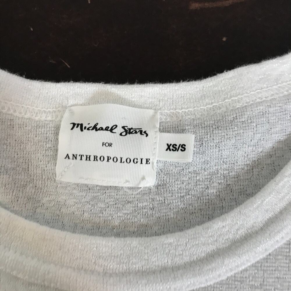 Michael Stars x Anthropologie Shine Tee XS/S White Scoop Neck 3/4 Sleeve USA - Picture 8 of 8